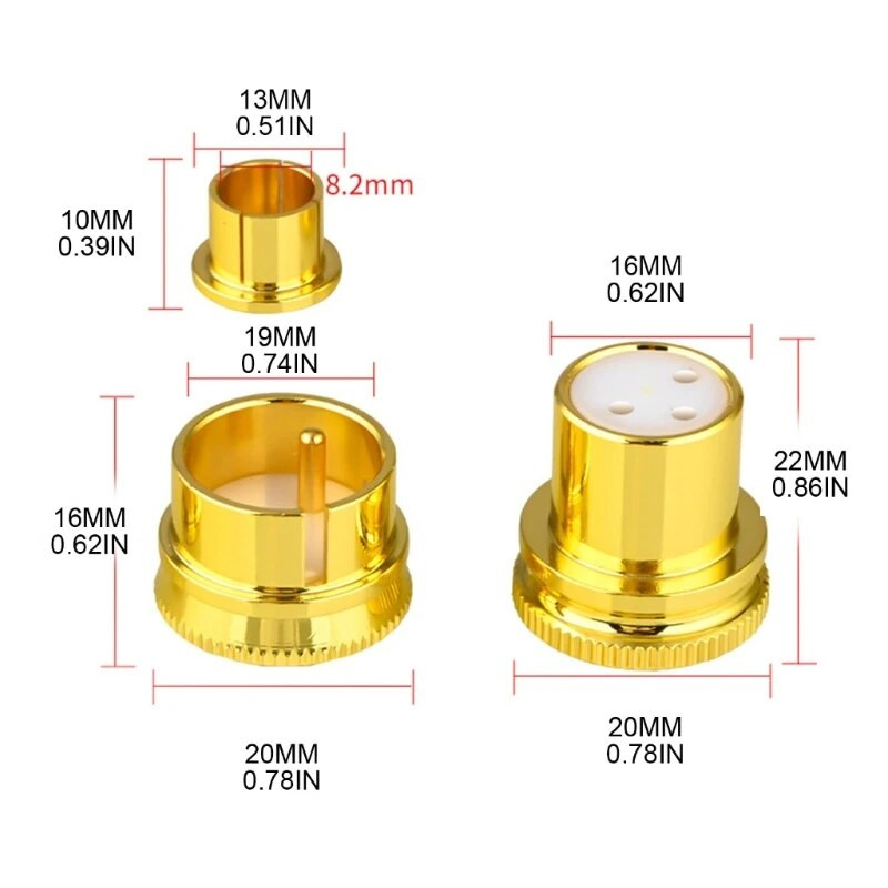 1 rinkinio XLR moteriškas dangtelis su XLR vyrišku dangteliu ir RCA dulkių dangteliu nuo oksidacijos įvesties ir išvesties apsauginio dangtelio triukšmo slopintuvais