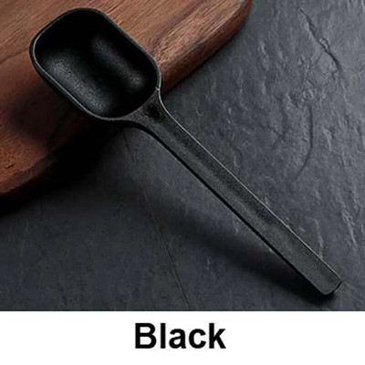 Plastikinis šaukštas 2 vnt. kavos pupelių šaukštas su medvilniniu maišeliu, miltelių kaušelis 17 cm padažo šaukštas virtuvės matavimo juodas skaidrus šaukštas