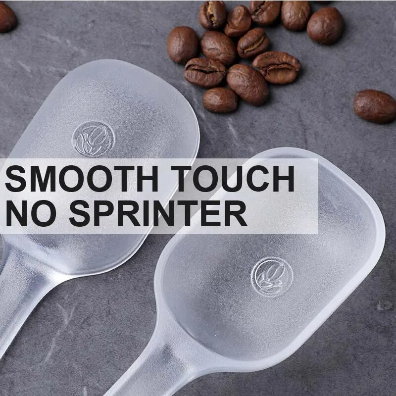 Plastikinis šaukštas 2 vnt. kavos pupelių šaukštas su medvilniniu maišeliu, miltelių kaušelis 17 cm padažo šaukštas virtuvės matavimo juodas skaidrus šaukštas