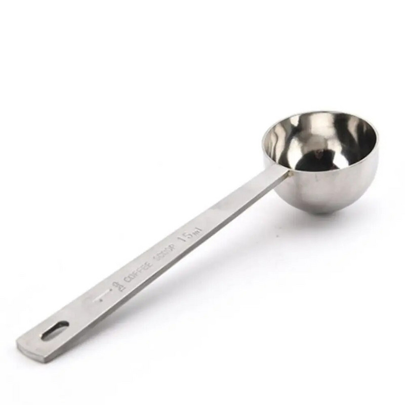 Sklandžiai virtuvės reikmenys Storas nerūdijantis plienas, ilga rankena Matavimo įrankiai Matavimo šaukštas Valgomasis šaukštas Kavos samtelis