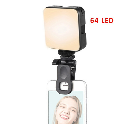 Mini Clip-on Mobilusis Telefonas LED Light Selfie Light 120 LED 2500K-9000K W / Baterija iPhone Samsung Huawei Xiaomi išmaniesiems telefonams