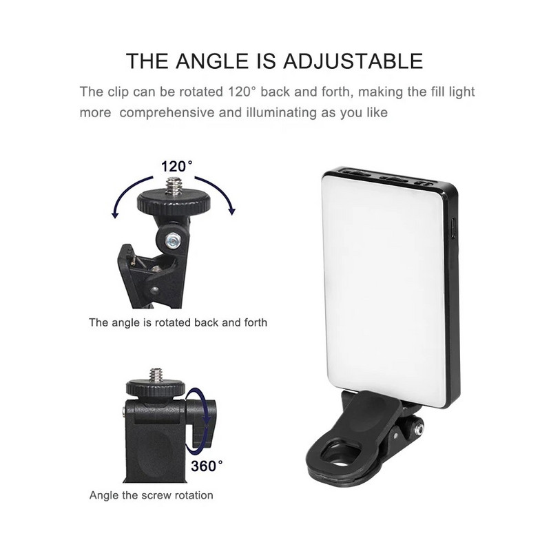 Mini Clip-on Mobilusis Telefonas LED Light Selfie Light 120 LED 2500K-9000K W / Baterija iPhone Samsung Huawei Xiaomi išmaniesiems telefonams