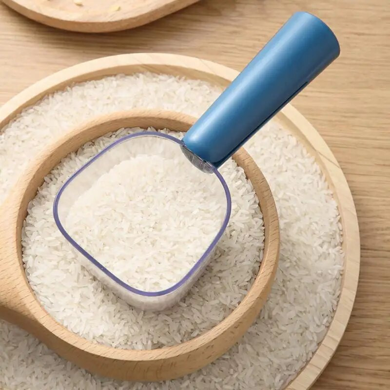 Daugiafunkcis kaušelis ryžių šaukštas Ekonomiškas stambių grūdų didelės talpos ledo kastuvas Miltų šaukštas permatomas skalės matavimo šaukštas