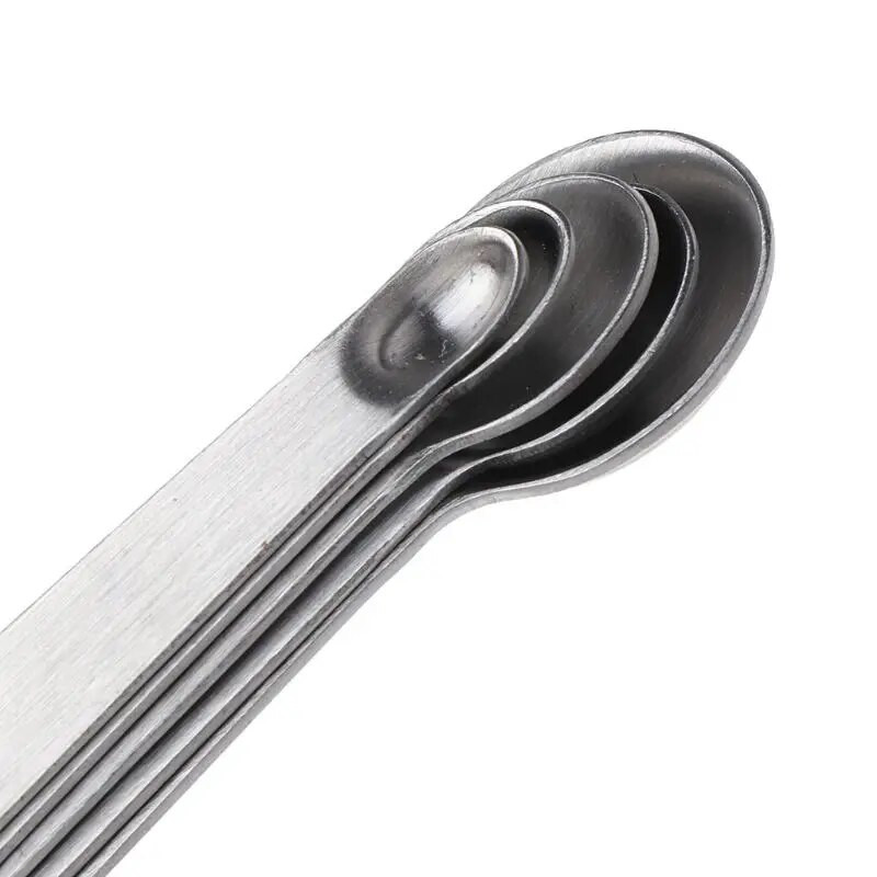 5db/készlet rozsdamentes acél mini mérőkanál tartós otthoni szósz evőeszköz tartozék