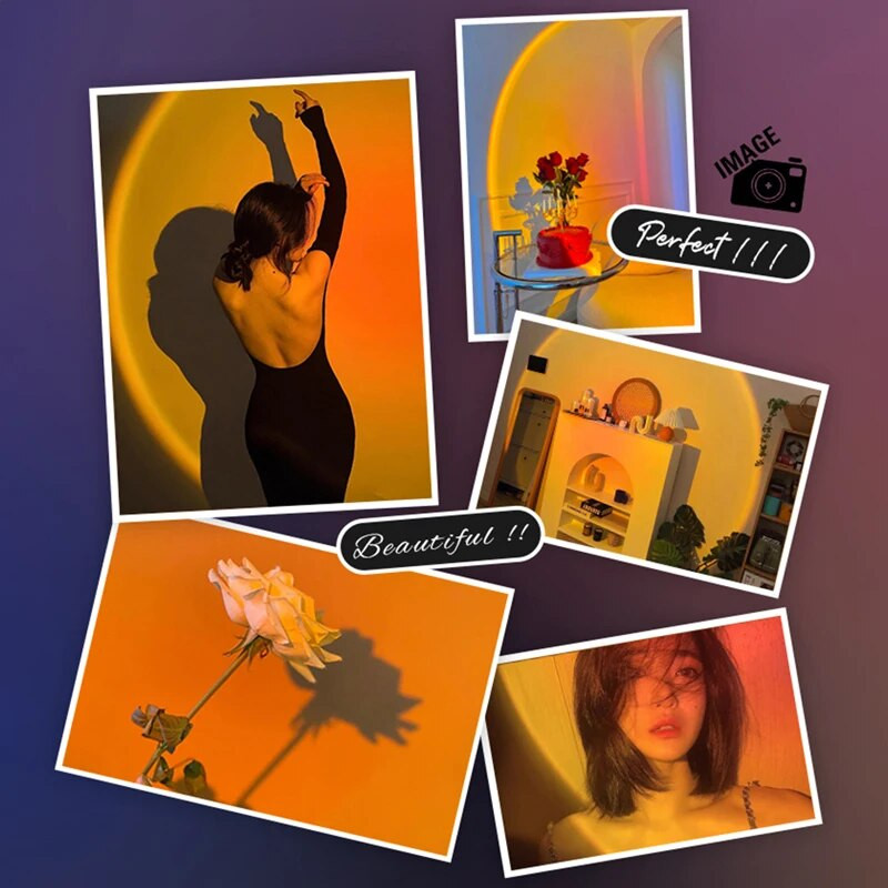 RGB vaizdo apšvietimas LED saulės šviesos vaivorykštės projekcinis magnetinis dizainas fotografijai Savarankiško apšvietimo nuotraukų studija Tiesioginė TikTok užpildymo lempa