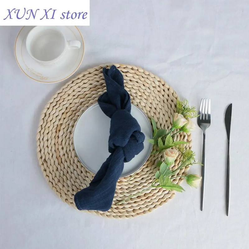 2023. Salveta s teksturom tanjura, pere se jednobojna pamučna upijajuća kuhinjska krpa, ultra mekana tkanina, podmetači za svadbene zabave