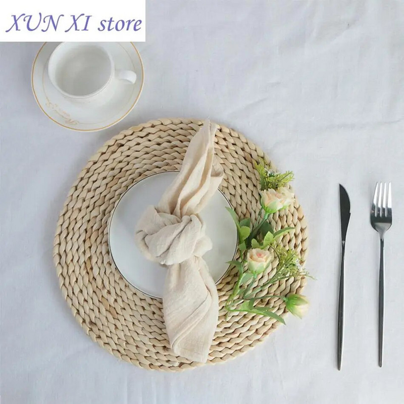 2023. Salveta s teksturom tanjura, pere se jednobojna pamučna upijajuća kuhinjska krpa, ultra mekana tkanina, podmetači za svadbene zabave