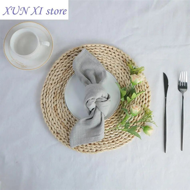 2023. Salveta s teksturom tanjura, pere se jednobojna pamučna upijajuća kuhinjska krpa, ultra mekana tkanina, podmetači za svadbene zabave