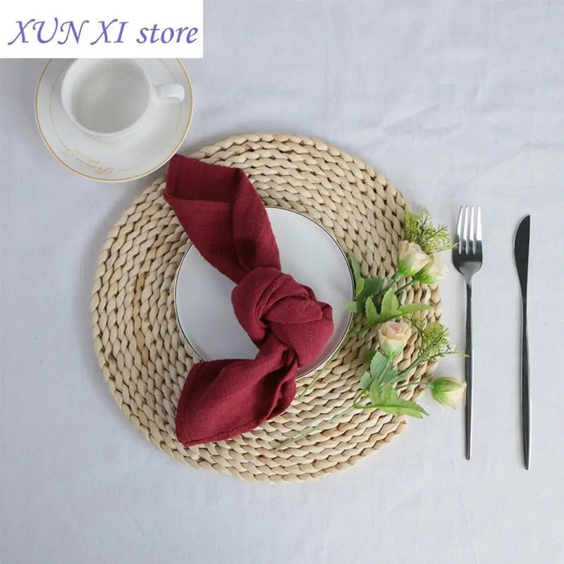 2023. Salveta s teksturom tanjura, pere se jednobojna pamučna upijajuća kuhinjska krpa, ultra mekana tkanina, podmetači za svadbene zabave