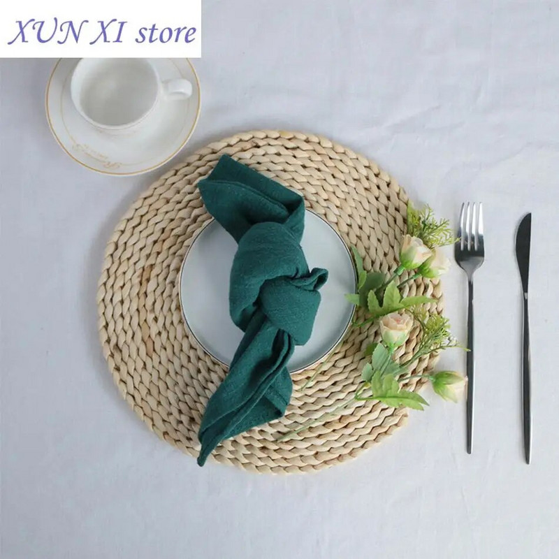 2023. Salveta s teksturom tanjura, pere se jednobojna pamučna upijajuća kuhinjska krpa, ultra mekana tkanina, podmetači za svadbene zabave