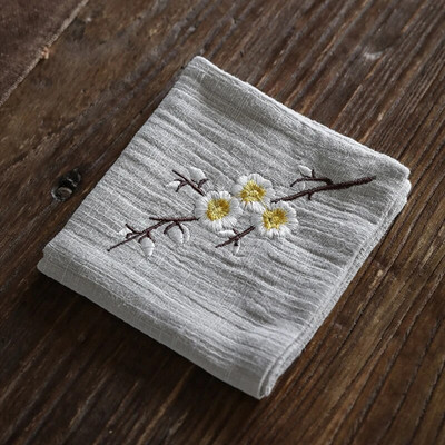 Rankomis išsiuvinėtas medvilninis lininis rankšluostis arbatos staliukas sutirštintas sugeriantis arbatos audinys Kinų kung fu arbatos ceremonijos priedai