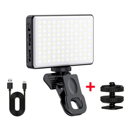 120 LED telefono lemputė asmenukių šviesa 3000 mah įkraunama klipų vaizdo lemputė, skirta iPhone iPad kamerai nešiojamam kompiuteriui Samsung telefonams asmenukės