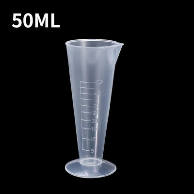 50/100 ml plastikinis trikampis matavimo puodelis permatomas graduotas matavimo puodelis dažų maišymo puodelis laboratorinės įrangos virtuvės įrankis