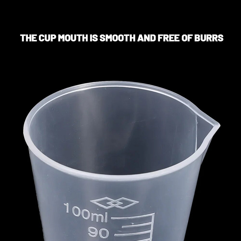 50/100 ml plastikinis trikampis matavimo puodelis permatomas graduotas matavimo puodelis dažų maišymo puodelis laboratorinės įrangos virtuvės įrankis