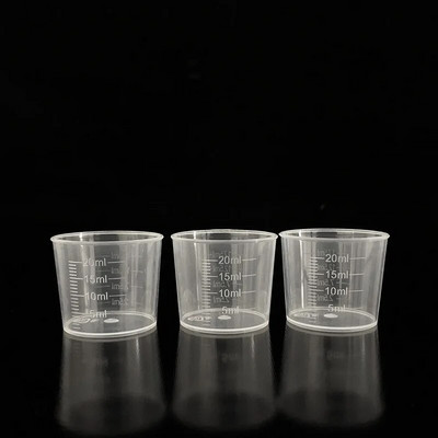 20 ml / 30 ml / 50 ml / 250 ml plastikiniai puodeliai su graduotu matavimo puodeliu piltuvo snapelis be rankenos Virtuvės įrankis Premium skaidrus matavimo puodelis