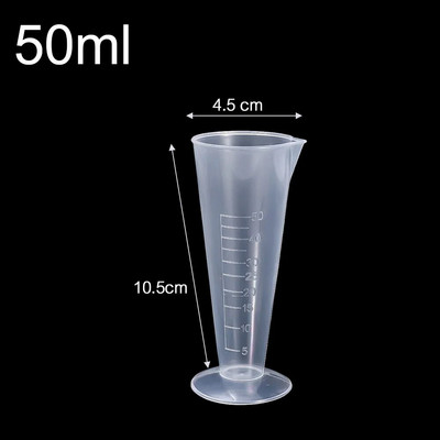 Műanyag háromszög mérőpohár 50 ml/100 ml mérőpohár Konyhai eszközök Festékkeverő pohár Laboratóriumi berendezések