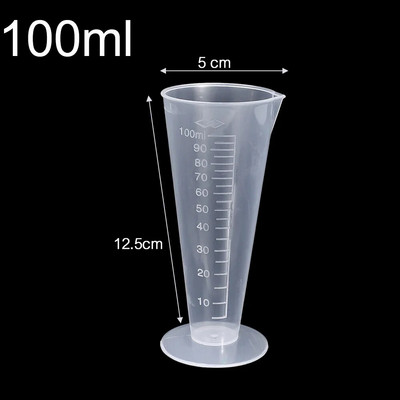 Műanyag háromszög mérőpohár 50 ml/100 ml mérőpohár Konyhai eszközök Festékkeverő pohár Laboratóriumi berendezések