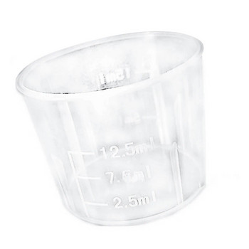 10 бр. 15 ml/30 ml прозрачна прозрачна пластмасова мерителна чаша за лекарства с двойна скала 15 ml/30 ml за измерване на малки количества течности