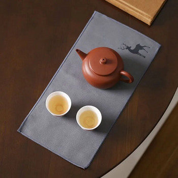 29x13 εκ. Απορροφητική πετσέτα τσαγιού Ιαπωνικού στυλ Δημιουργική οικιακή πολυλειτουργική πετσέτα τσαγιού Zen Tea Mat Πετσέτα τσαγιού 1 ΤΕΜ. LE771
