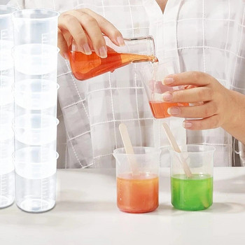 100 ml мерителна чаша прозрачна везна пластмасова мерителна чаша лабораторна химическа мерителна чаша без дръжка кухненски бар консумативи