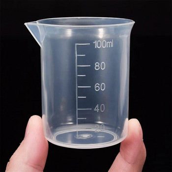 100 ml мерителна чаша прозрачна везна пластмасова мерителна чаша лабораторна химическа мерителна чаша без дръжка кухненски бар консумативи