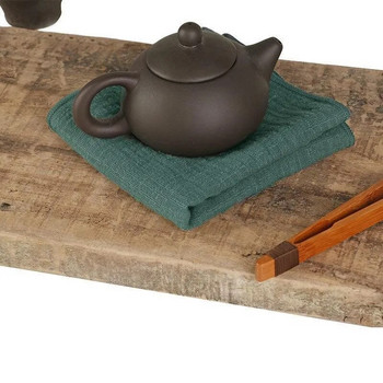 Κεντημένη πετσέτα τσαγιού από βαμβάκι και λινό Πετσέτα τσαγιού που απορροφά νερό Παχύ τετράγωνο Zen Πετσέτα τσαγιού Ιαπωνικά εργαλεία τσαγιού Kung Fu LE774