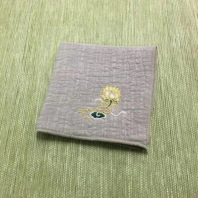 Κεντημένη πετσέτα τσαγιού από βαμβάκι και λινό Πετσέτα τσαγιού που απορροφά νερό Παχύ τετράγωνο Zen Πετσέτα τσαγιού Ιαπωνικά εργαλεία τσαγιού Kung Fu LE774