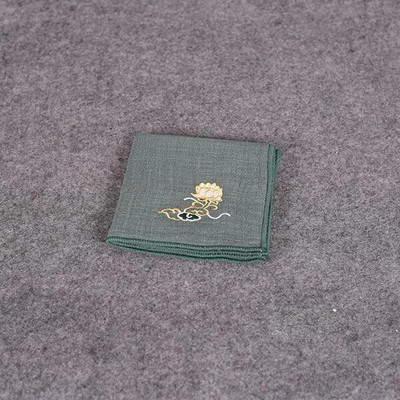 Κεντημένη πετσέτα τσαγιού από βαμβάκι και λινό Πετσέτα τσαγιού που απορροφά νερό Παχύ τετράγωνο Zen Πετσέτα τσαγιού Ιαπωνικά εργαλεία τσαγιού Kung Fu LE774