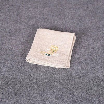 Κεντημένη πετσέτα τσαγιού από βαμβάκι και λινό Πετσέτα τσαγιού που απορροφά νερό Παχύ τετράγωνο Zen Πετσέτα τσαγιού Ιαπωνικά εργαλεία τσαγιού Kung Fu LE774