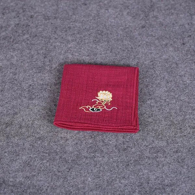 Κεντημένη πετσέτα τσαγιού από βαμβάκι και λινό Πετσέτα τσαγιού που απορροφά νερό Παχύ τετράγωνο Zen Πετσέτα τσαγιού Ιαπωνικά εργαλεία τσαγιού Kung Fu LE774