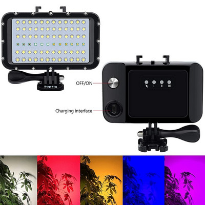 84 Φωτογραφικός φωτισμός LED για κάμερα SLR 50M Αδιάβροχη λάμπα κατάδυσης LED νύχτας για Gopro Hero 12 1110 9 8 5/6/7