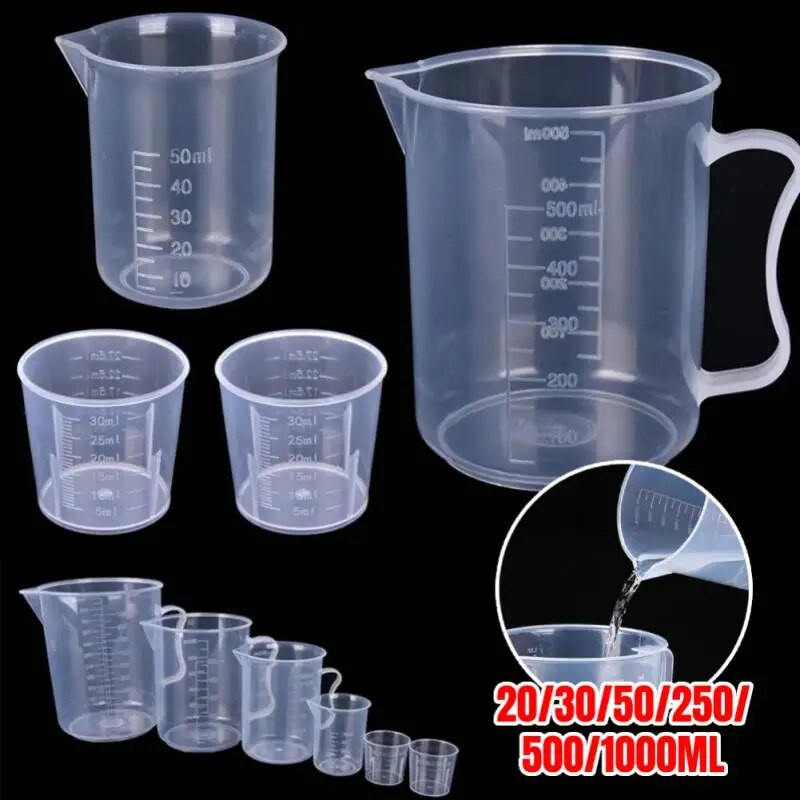 Pahare de masurare din plastic 20/30/50/250/500/1000ml Pahare de masurare lichide transparente cantare de masurare multiple pentru unelte de bucatarie