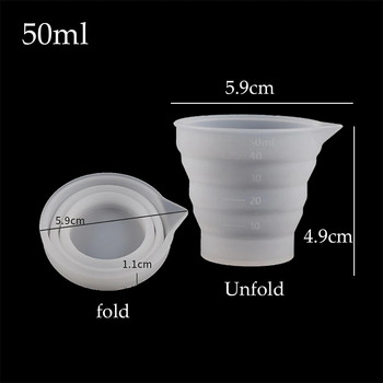 50-500 мл сгъваема силиконова мерителна чаша Многофункционален преносим контейнер за течности Силиконова чаша за смесване за Направи си сам бижута от епоксидна смола