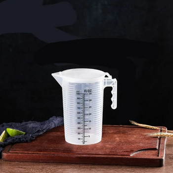 100/250/500 ML Пластмасови мерителни чаши Кана Контейнер за течност Прозрачно печене Кухненско брашно Вода с капак Кухненски аксесоари