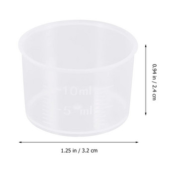 100 τεμ. 10 ml Μεζούρες μίας χρήσης Πυκνωμένο διαφανές πλαστικό υγρό ογκομετρικά κύπελλα για καλούπι σιλικόνης από εποξική ρητίνη