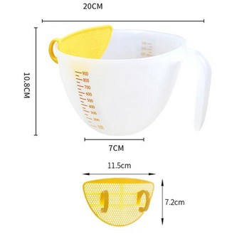 1000ML мерителна чаша с кантар Кухненски филтър Чаша за разбиване на яйца Измервателен уред с голям капацитет Мерителна чаша Инструменти за печене