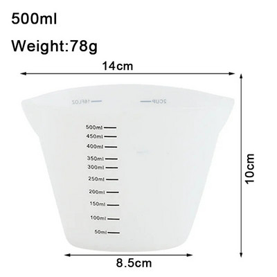 Silikoninis matavimo puodelis su skaidraus mastelio, maisto kokybės, patvarus, nepridegantis „pasidaryk pats“ pyragas, epoksidinės dervos papuošalai, virtuvės kepimo įrankiai