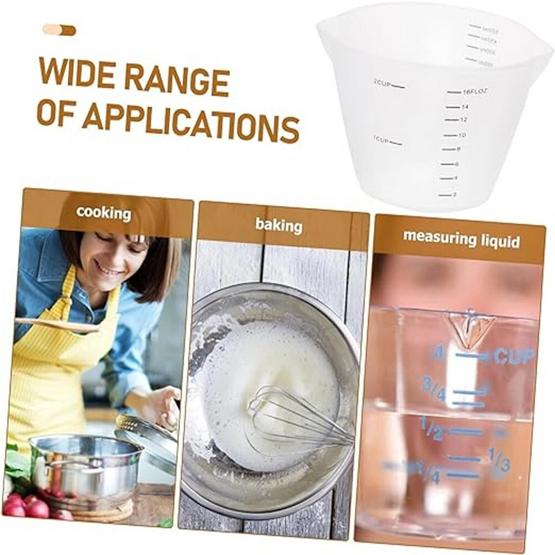 Silikoninis matavimo puodelis su skaidraus mastelio, maisto kokybės, patvarus, nepridegantis „pasidaryk pats“ pyragas, epoksidinės dervos papuošalai, virtuvės kepimo įrankiai