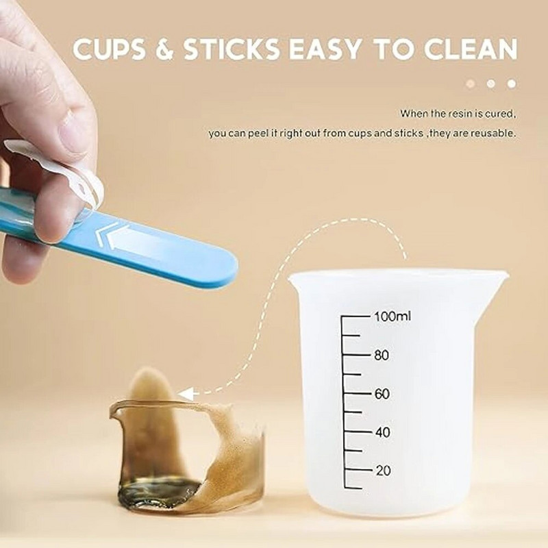 Silikoninis matavimo puodelis su skaidraus mastelio, maisto kokybės, patvarus, nepridegantis „pasidaryk pats“ pyragas, epoksidinės dervos papuošalai, virtuvės kepimo įrankiai