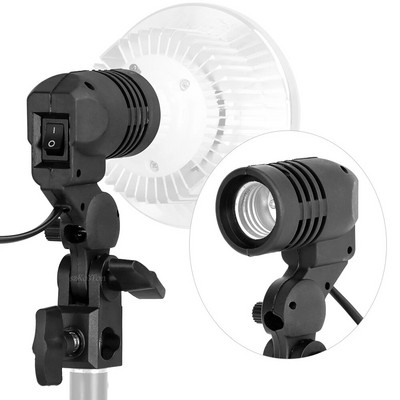 2 DB/1 DB E27 foglalatú Softbox fényképes lámpa izzótalp tartó adapter fotóstúdió kitöltő lámpa talp tartó állványhoz