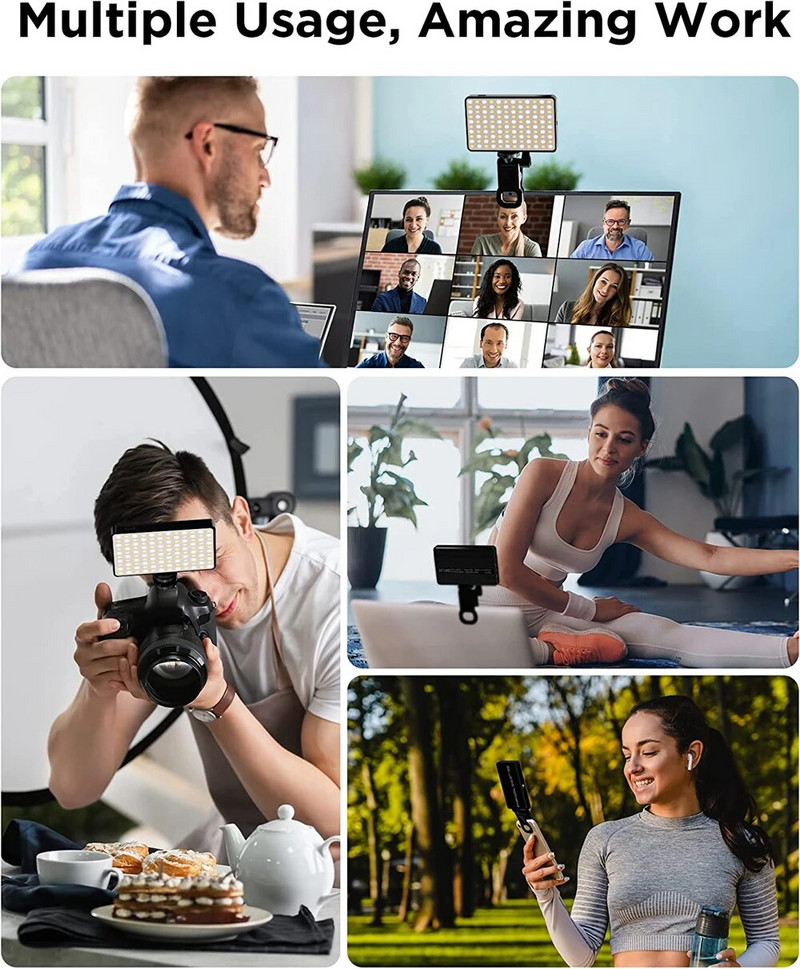 LED asmenukės lemputė 3000Mah 120 LED įkraunama telefono lemputė, 3 šviesos režimų žiedo lemputė, skirta telefonui iPad fotoaparato nešiojamojo kompiuterio asmenukė