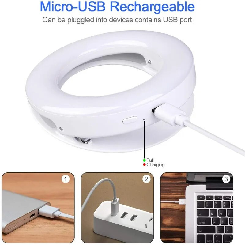 Mini prisegamas mobilusis telefonas LED šviestuvas asmenukių šviestuvas 40 LED 3200K-6500K su baterija, skirta iPhone Samsung Huawei Xiaomi išmaniesiems telefonams