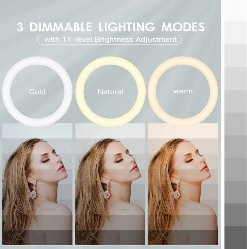 26 cm LED šviesos žiedas su trikoju, skirtas mobiliesiems palaikymui, studijos laikiklis, asmenukės žiedo šviesos ratlankis, skirtas fotografuoti Ringh Rong Lite apšvietimui