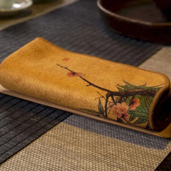 Дзен кърпа за чай в китайски стил Супер абсорбираща удебелена салфетка за чай 30 СМ квадратен прост инструмент за почистване на маса
