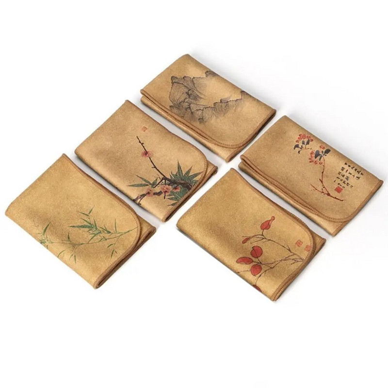 Kinietiško stiliaus Zen arbatos šluostė, puikiai sugerianti sutirštinta arbatos servetėlė 30 cm kvadratinė paprasta stalo valymo priemonė