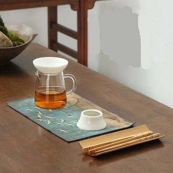 Водопоглъщаща кърпа в древен стил, креативна възглавница за чаша за чай в китайски стил, кърпа за чай, многофункционална цветна кърпа за чай LE779