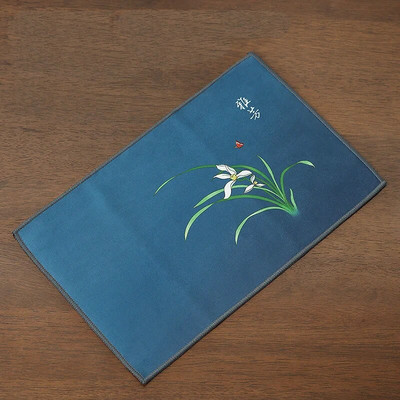 Senovinio stiliaus vandenį sugeriantis arbatos rankšluostis Kūrybiškas kinų stiliaus arbatos puodelis pagalvėlė arbatos rankšluostis Daugiafunkcinis spalvotas arbatos audinys LE779