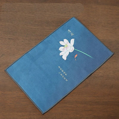 Senovinio stiliaus vandenį sugeriantis arbatos rankšluostis Kūrybiškas kinų stiliaus arbatos puodelis pagalvėlė arbatos rankšluostis Daugiafunkcinis spalvotas arbatos audinys LE779