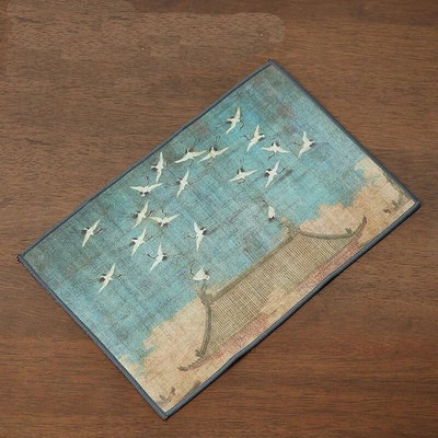 Senovinio stiliaus vandenį sugeriantis arbatos rankšluostis Kūrybiškas kinų stiliaus arbatos puodelis pagalvėlė arbatos rankšluostis Daugiafunkcinis spalvotas arbatos audinys LE779