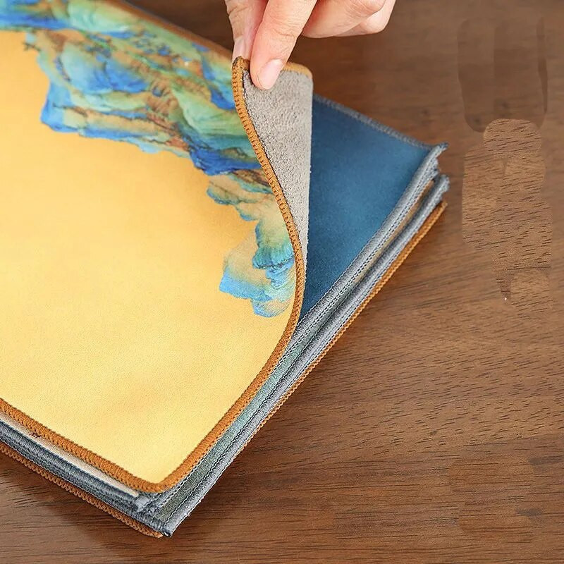 Senovinio stiliaus vandenį sugeriantis arbatos rankšluostis Kūrybiškas kinų stiliaus arbatos puodelis pagalvėlė arbatos rankšluostis Daugiafunkcinis spalvotas arbatos audinys LE779